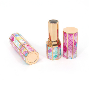 Low MOQ Luxury Cosmetics Packaging Refillable Custom Empty Pink Lipstick Tube Bulk Square Lip Balm Stick Containers Tube