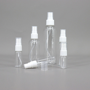 empty plastic alcohol bottle packing with nozzle 30ml 50ml 60ml 100ml pet botol plastik sprey bottle plastic mist spray bottle