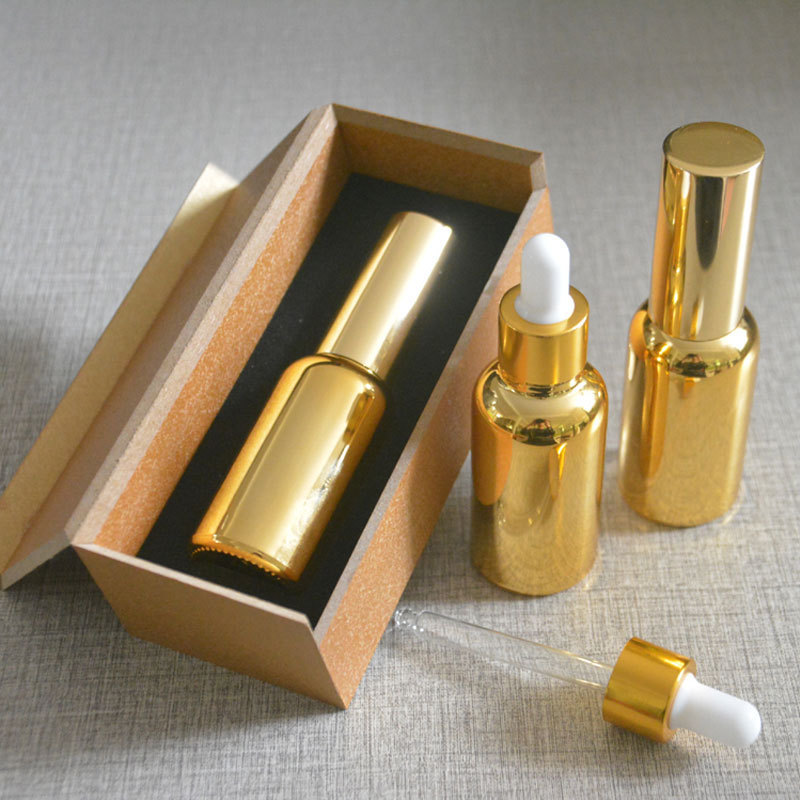 100Ml Plating Golden Empty Dropper Bottle Glass Essential Oil Bottle Perfume Subpackage Bottles