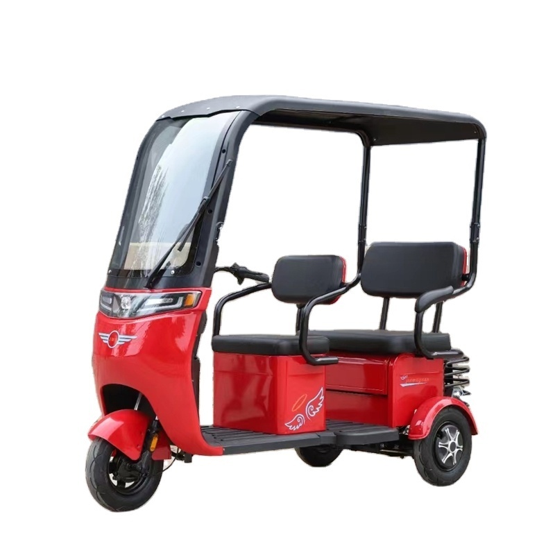 2024 New Open-air Electric Tricycle with Cover 48V 800W Park Viewing Vehicle Elderly Pick up Child 3 Seat Golf Cart-sized Buggy