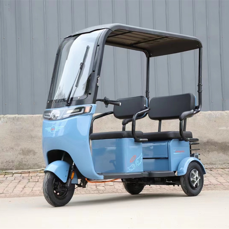 2024 New Open-air Electric Tricycle with Cover 48V 800W Park Viewing Vehicle Elderly Pick up Child 3 Seat Golf Cart-sized Buggy