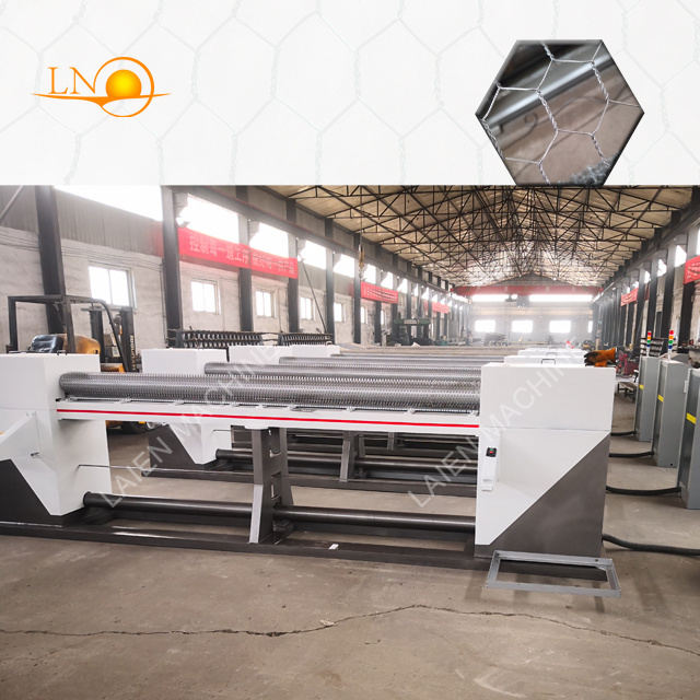 3300mm width hexagonal wire netting weaving machine manufacturer, reverse twisted hexagonal wire mesh machine