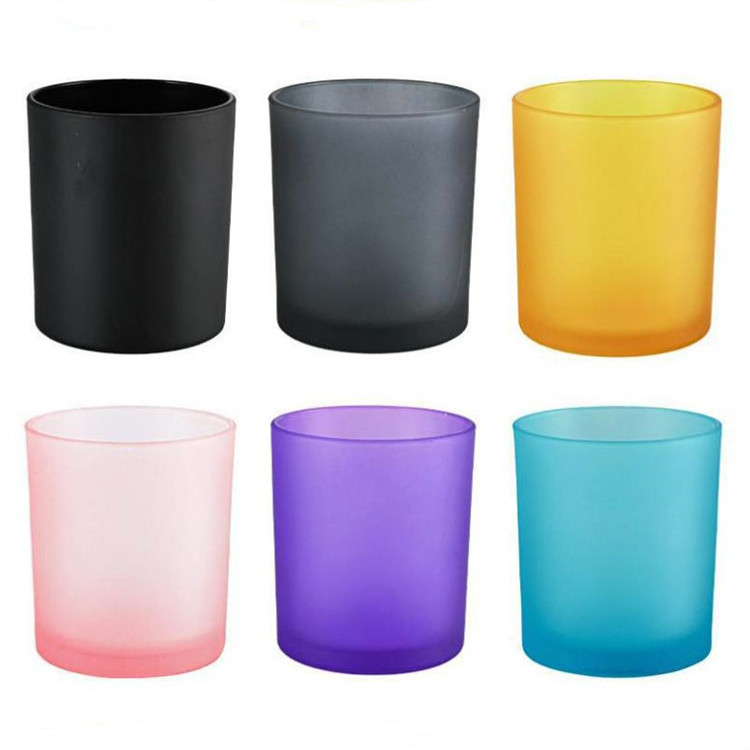 bulk 200ml matte black Soy Wax candle holders scented candles glass candle jars with wooden lids