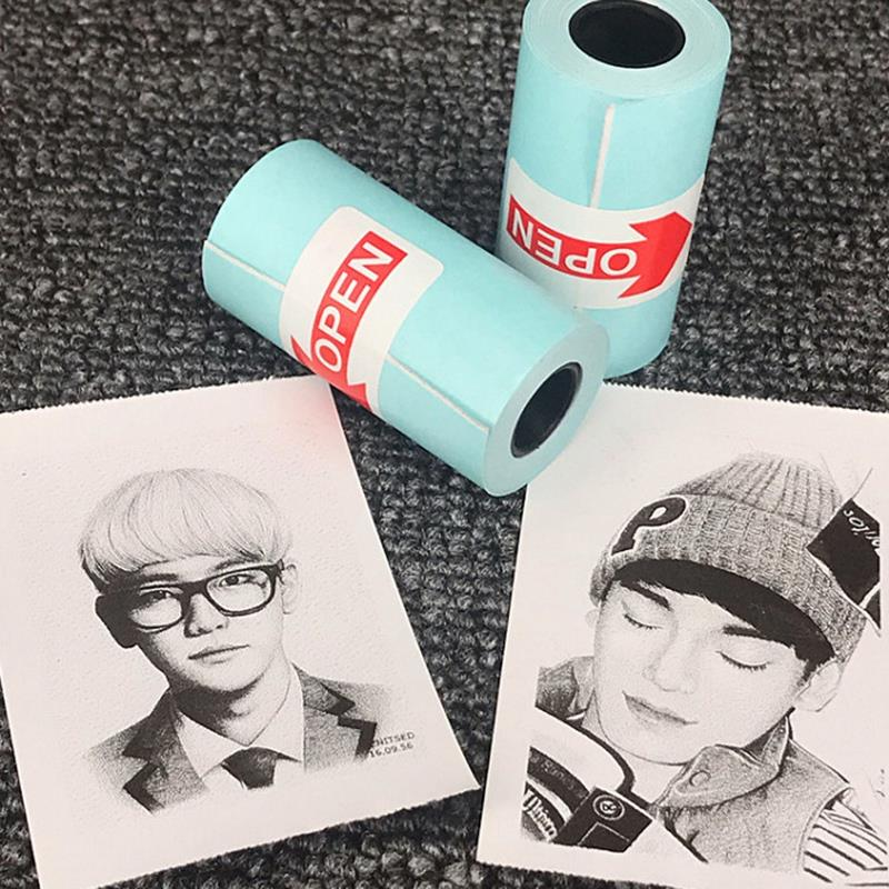 Thermal Printer Paper Colorful Mini Printing Paper Roll and Self-Adhesive Printable Sticker