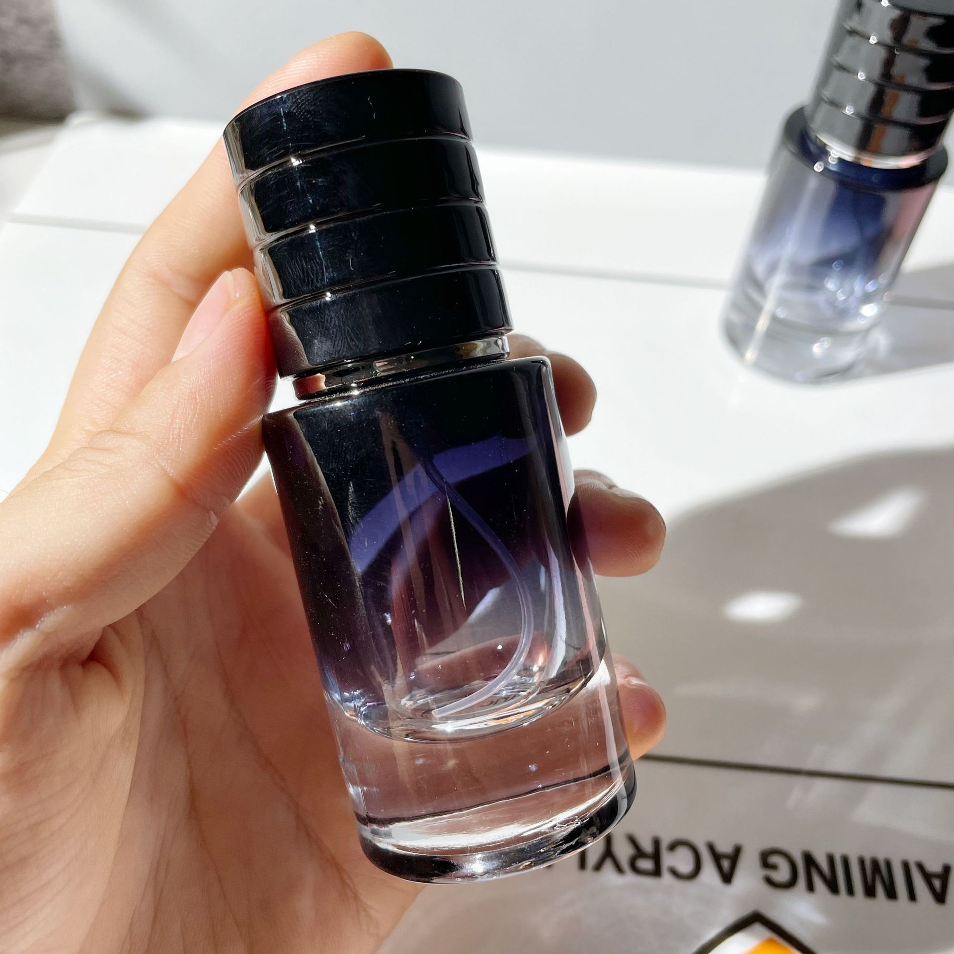 50ML portable gradient glass Perfume bottle with matched packing box