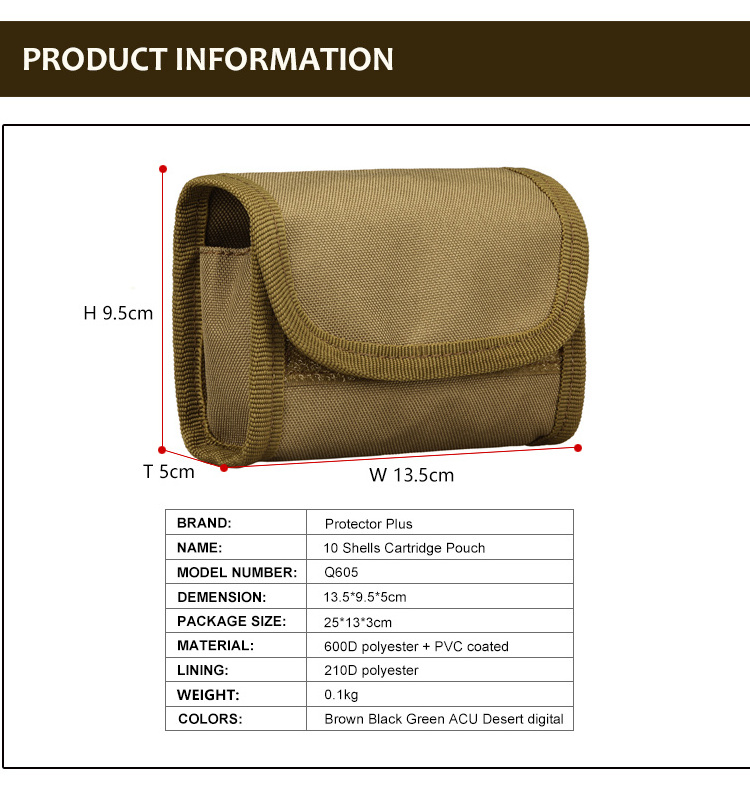 Waterproof Portable Foldable Carrier Bag Gun Bullet Holder Tactical Molle Shell Pouch Shooting Cartridge Holder Bag