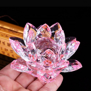 60mm-200mm Fengshui Crystal Lotus Flower Crafts Glass Paperweight Ornaments Figurines Home Wedding Party Decor Gifts Souvenir 6