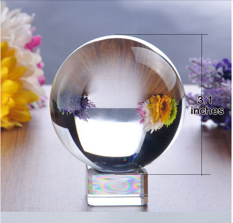 70mm Rare Clear Crystal Sphere Crystal Glass Ball With Removable Base Fashion Table Decor Good Luck Ball Free Shipping 70mm