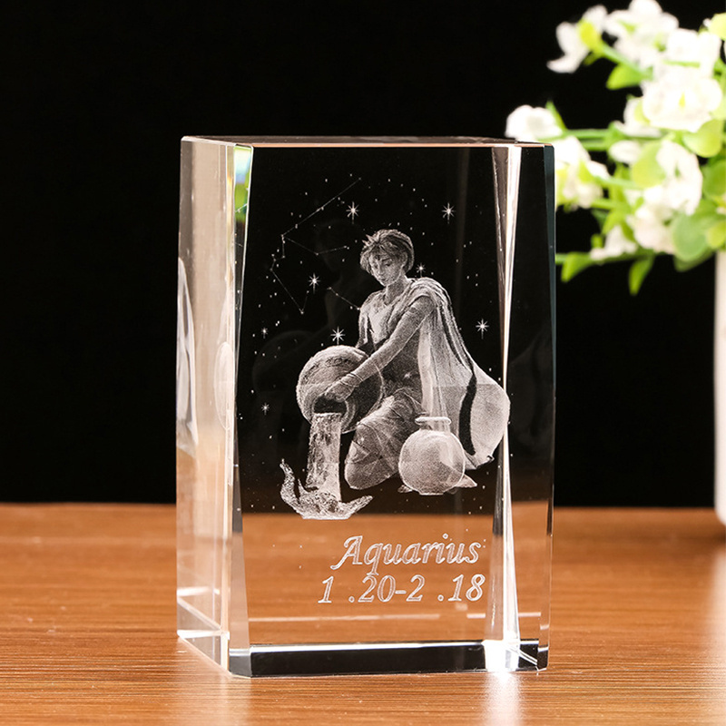 Honor of crystal Wedding Souvenirs led 3d Laser Engraving Glass Block Engraving Printing Glass 3d Photo Crystal