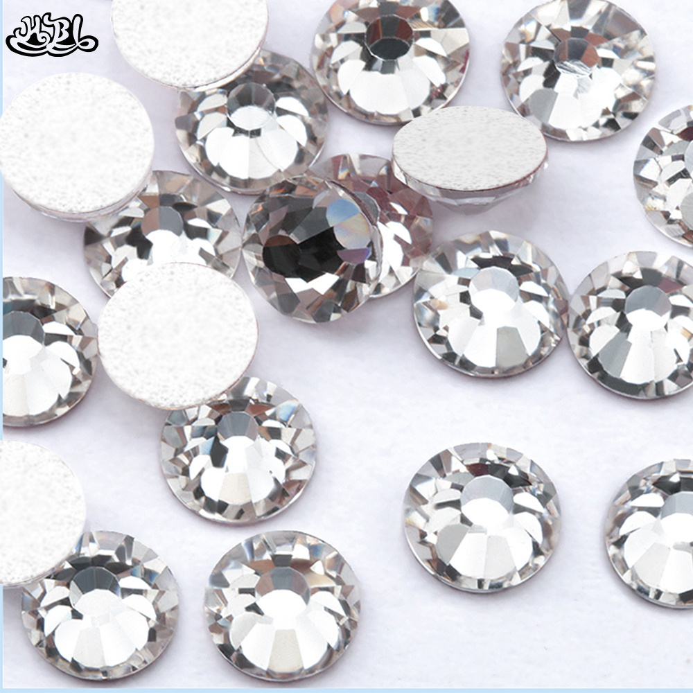 Honor of crystal Glitter Crystal Nail Art Rhinestones SS10 Flatback Clear Non Hot Fix Rhinestones Glue On Nail Art Decorations