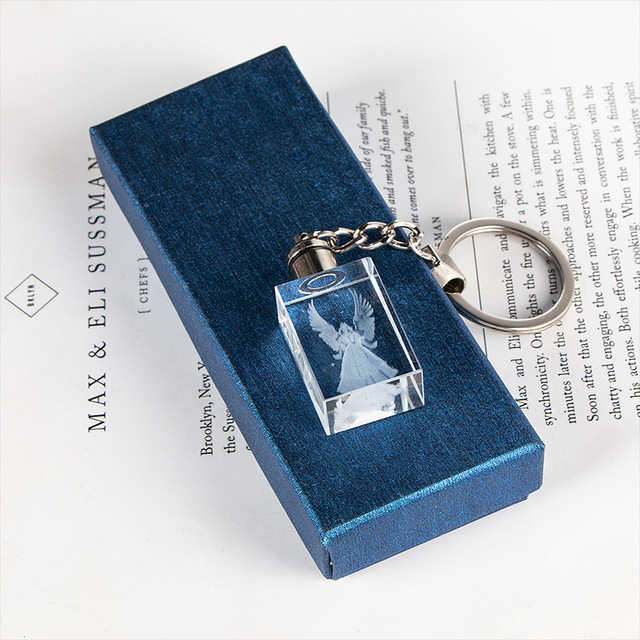 HBL Personalized engraving Wholesale Blank Crystal Keychain Custom Photo Led Light K9 Crystal Keychain For Laser Engraving