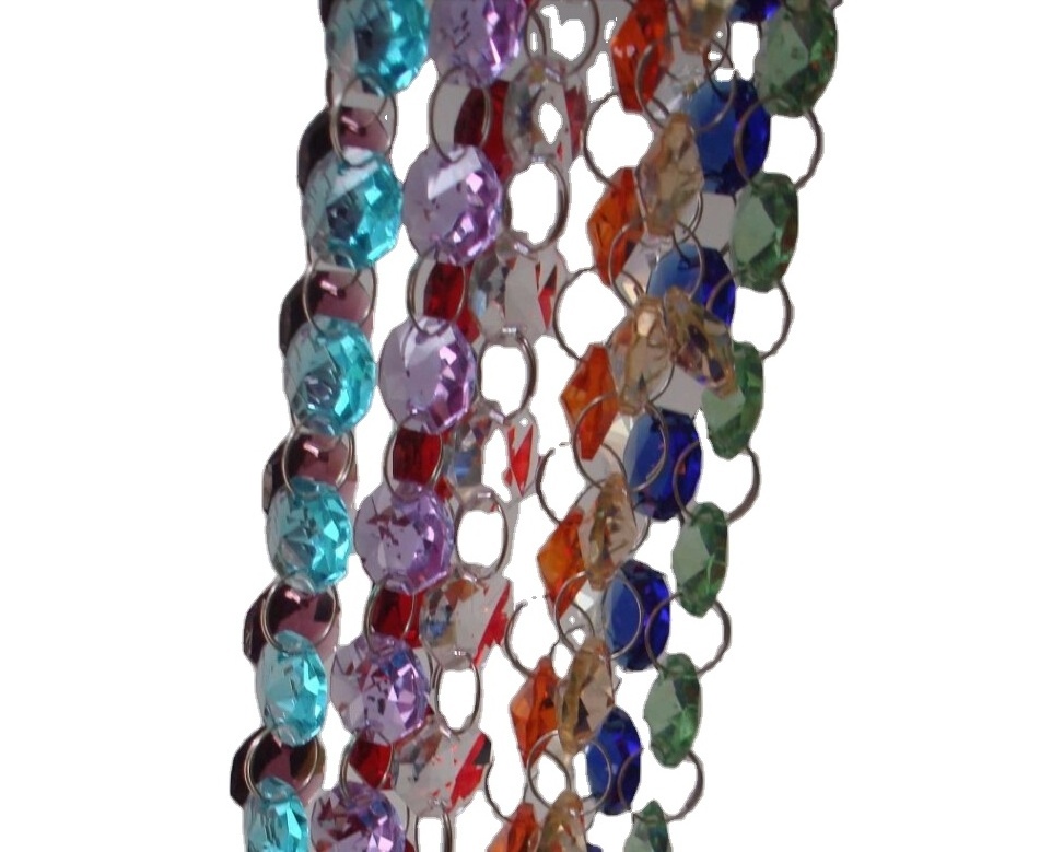 Honor of crystal 100m Crystal Strand Curtain 14mm Octagon Beads Garlands