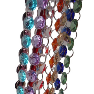 Honor of crystal 100m Crystal Strand Curtain 14mm Octagon Beads Garlands