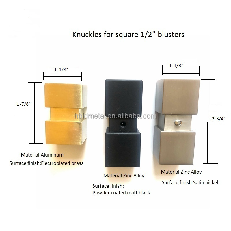 LD Modern Popular Zinc Alloy Square Knuckle 2-3/4