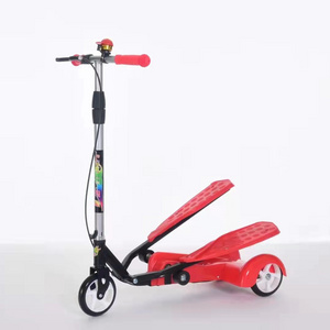 Wholesale 3 wheel Twin Pedal kick scooter with brake OEM double swing children scooter with seat