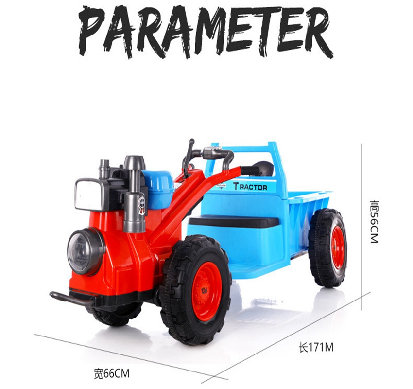 The manufacturer's hot -selling wholesale children's riding electric tractor with trailer with trailers electric toy cars