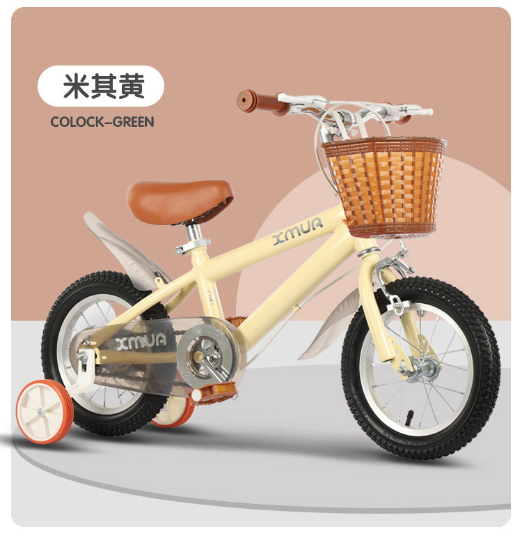 Factory direct wholesale 12 14 16 inch cheap kids bike with basket new design wheels kids training bike