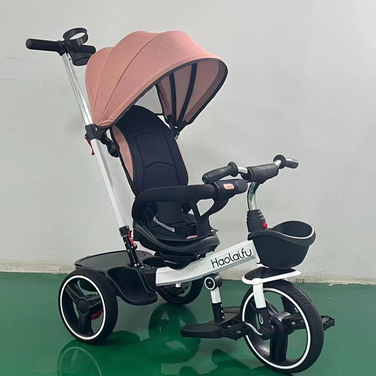 Wholesale OEM children's tricycle two-way reclining baby tricycle rubber wheel various colors