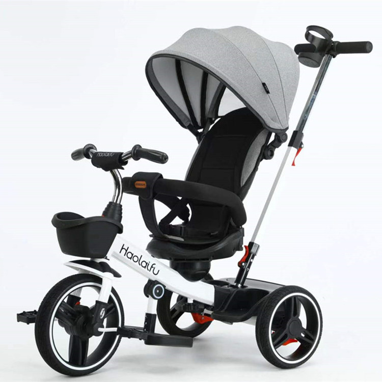 Wholesale OEM children's tricycle two-way reclining baby tricycle rubber wheel various colors