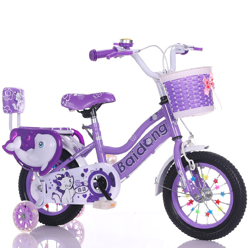 Wholesale Custom 12 14 16 18 inch Pink Girls Bike for Kids with Basket and Training Wheels