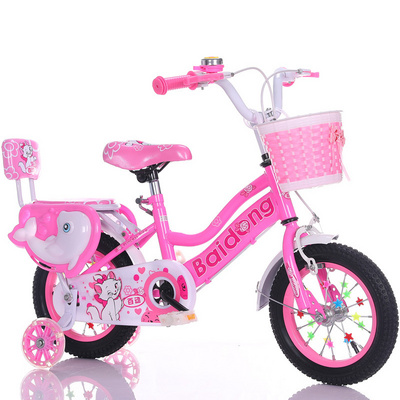 Wholesale Custom 12 14 16 18 inch Pink Girls Bike for Kids with Basket and Training Wheels