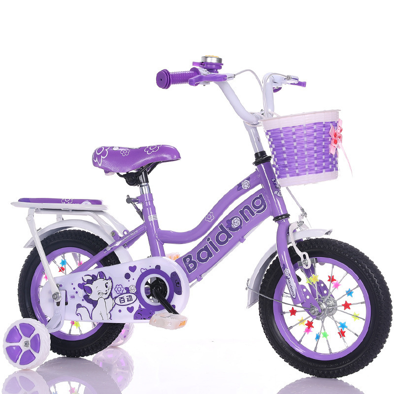 Wholesale Custom 12 14 16 18 inch Pink Girls Bike for Kids with Basket and Training Wheels