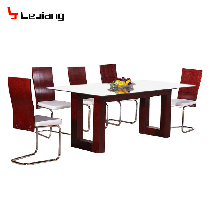 Free Sample Turkish Furniture Chairs 4m Height Luxury Korean Bbq Grill Sophie Mirrored Wooden Dining Table For 4