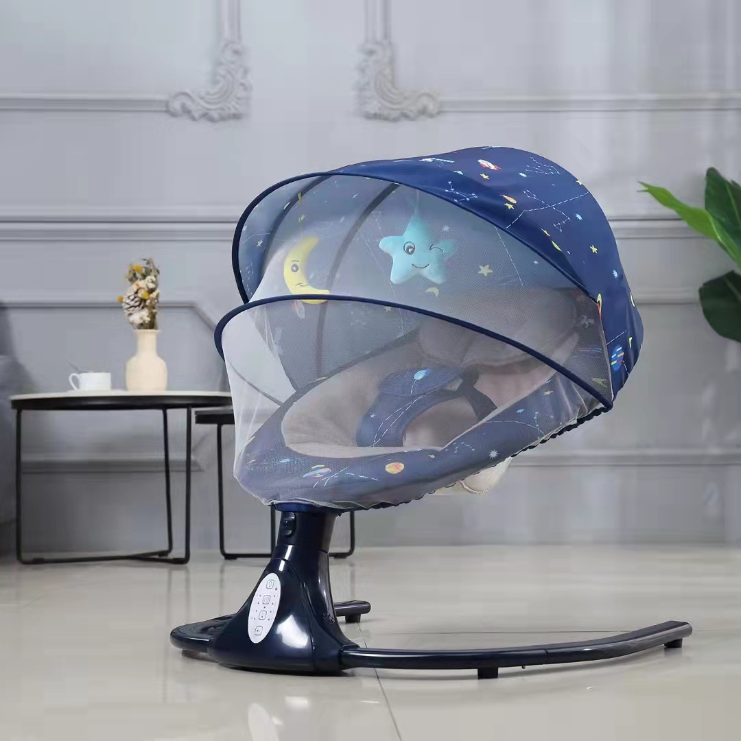 Smart Electric Baby Swing Cribs Geometric Side-to-Side Rocking Bed for Babies