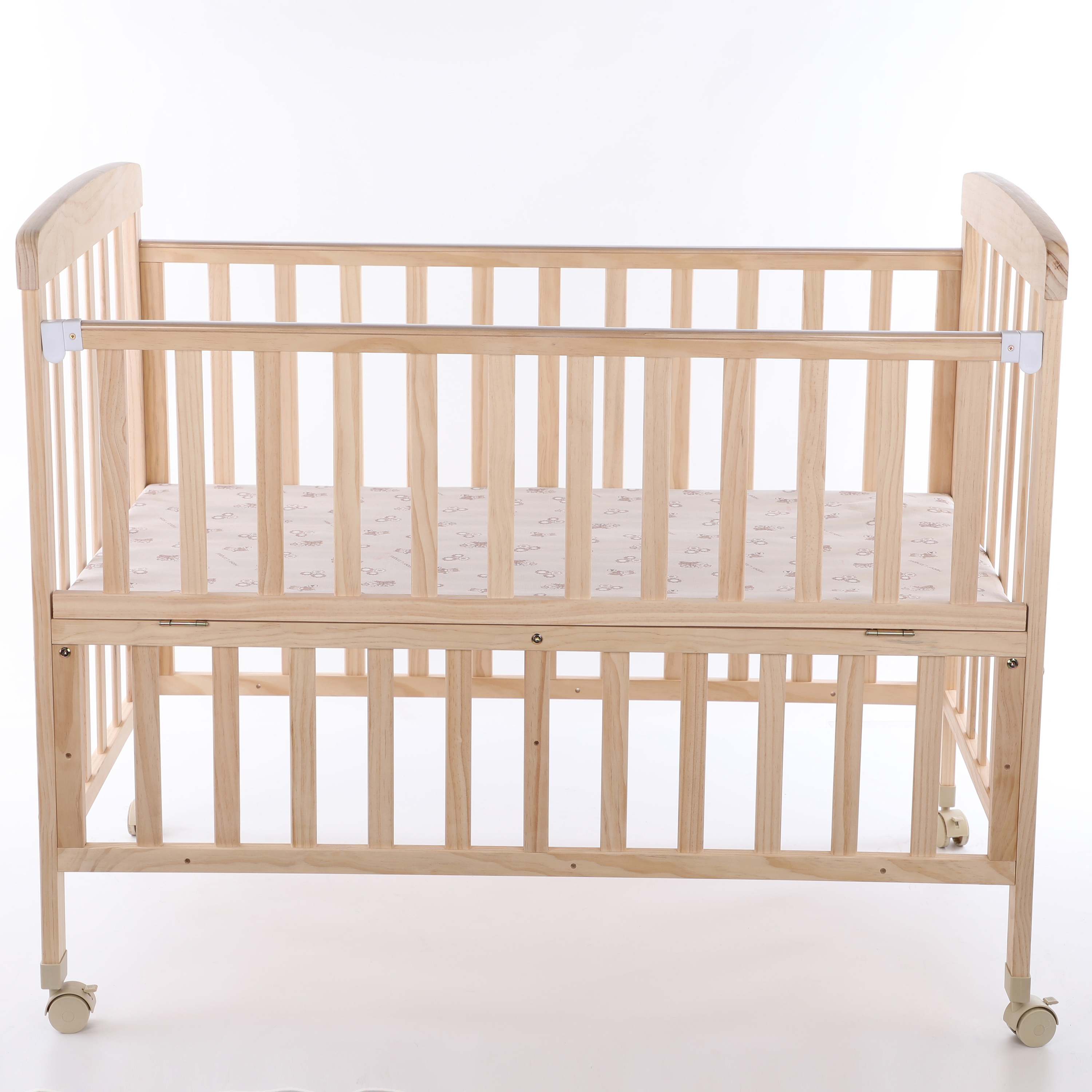 2023 new multifunctional wooden crib New Zealand pine solid wood crib