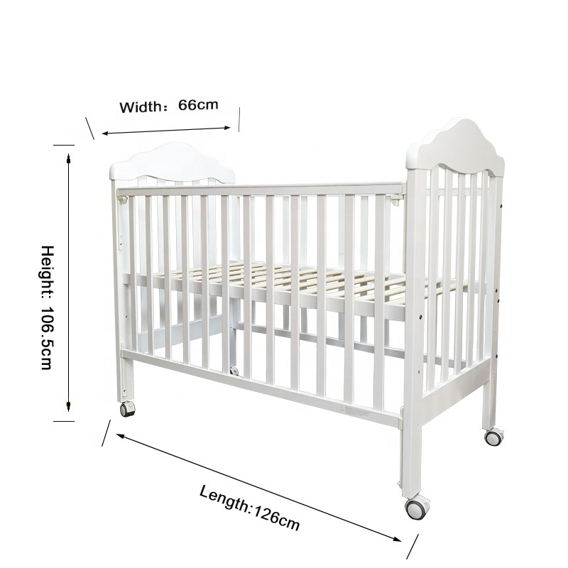 Quality Pine Wood Baby Crib 3 in 1 Wood Baby Swing Cribs Convertible Wooden Cot Bed