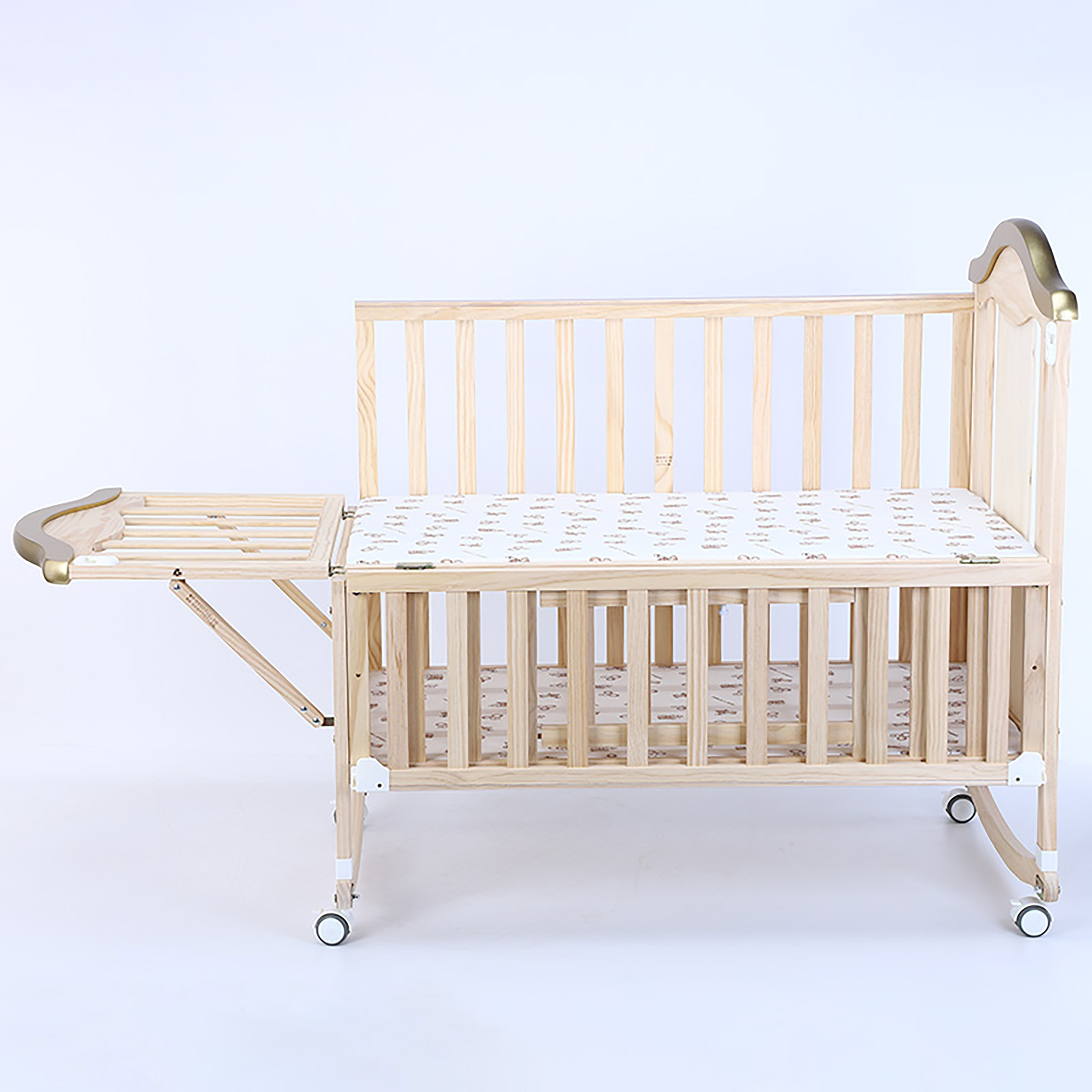 Hot Seller Fast Dispatch Attached Adult Bed Solid Wood Kids' Cribs Solid Wood Convertible Cribs For