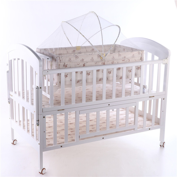 High quality rocking newborn crib baby wooden bed crib white paint crib