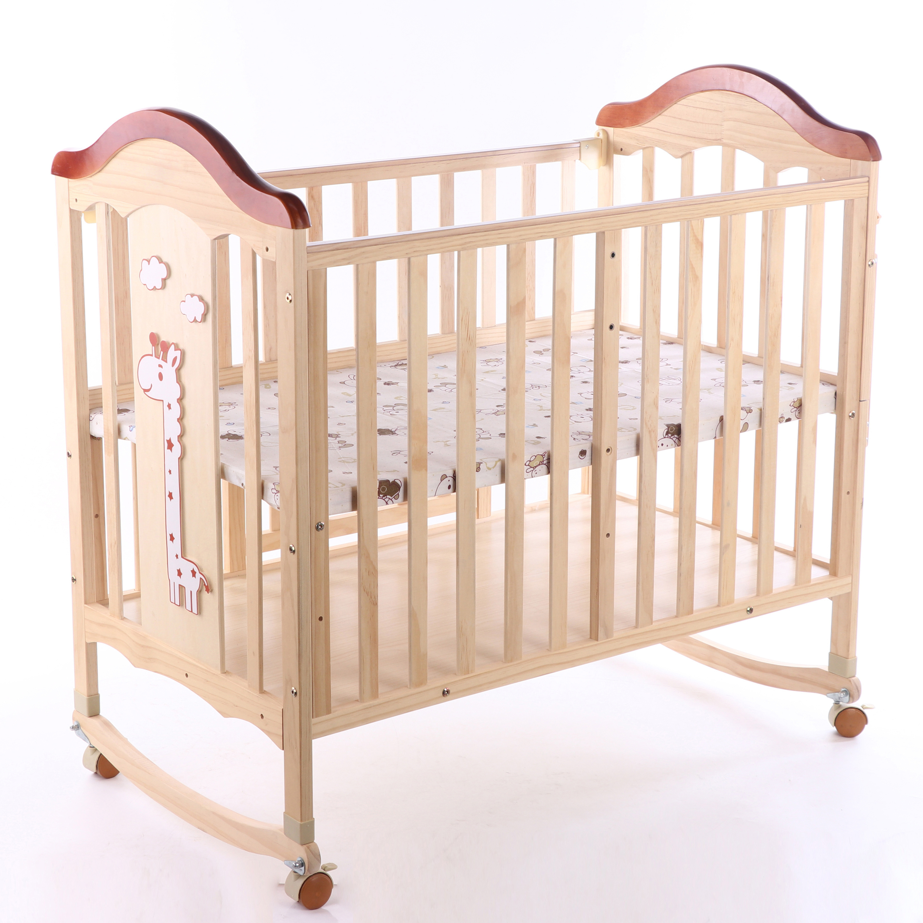 Multifunction baby Wood cot crib for sale Safety Multi-functional Cot Kids' Cribs Wooden Pine Cot Baby Crib