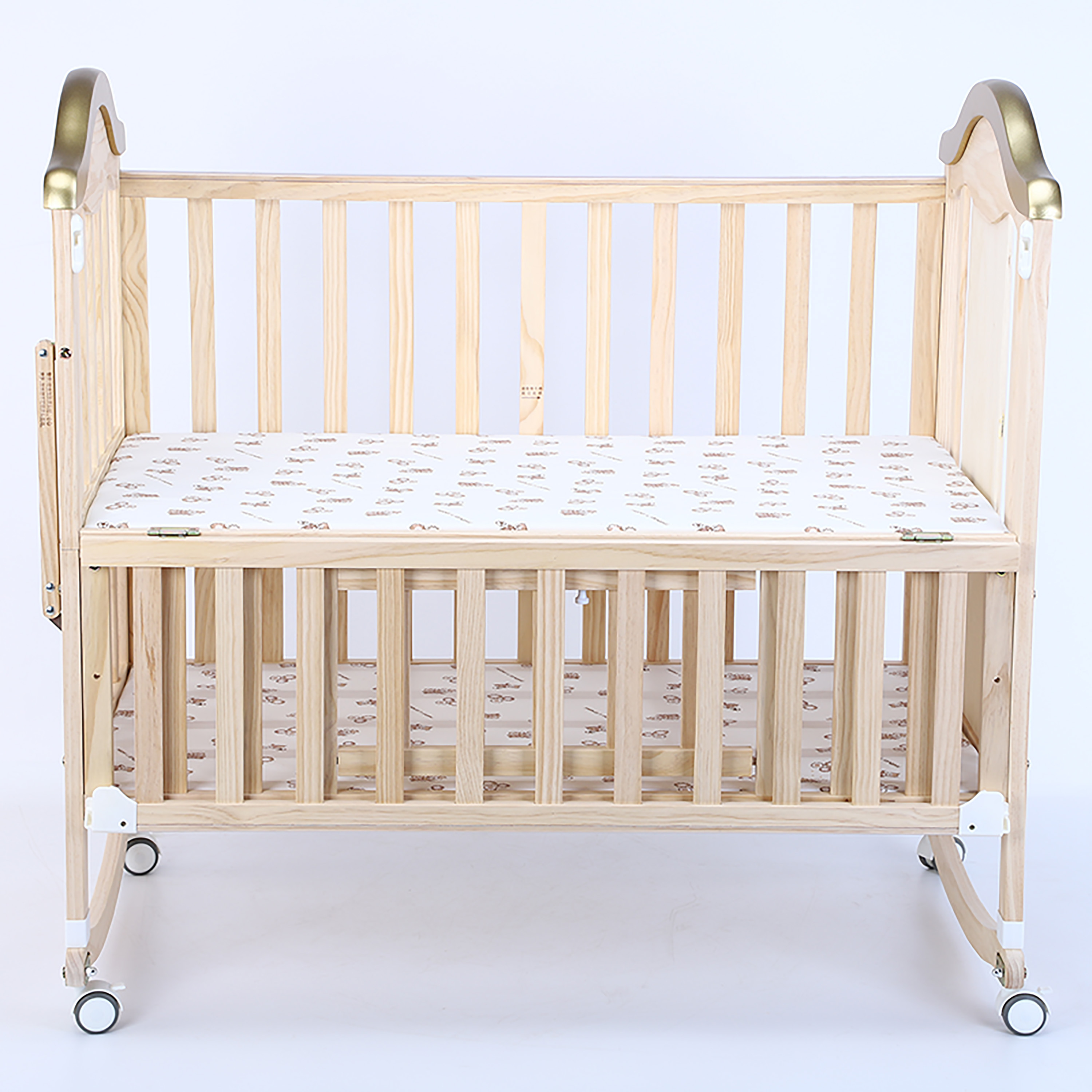 Hot Seller Fast Dispatch Attached Adult Bed Solid Wood Kids' Cribs Solid Wood Convertible Cribs For