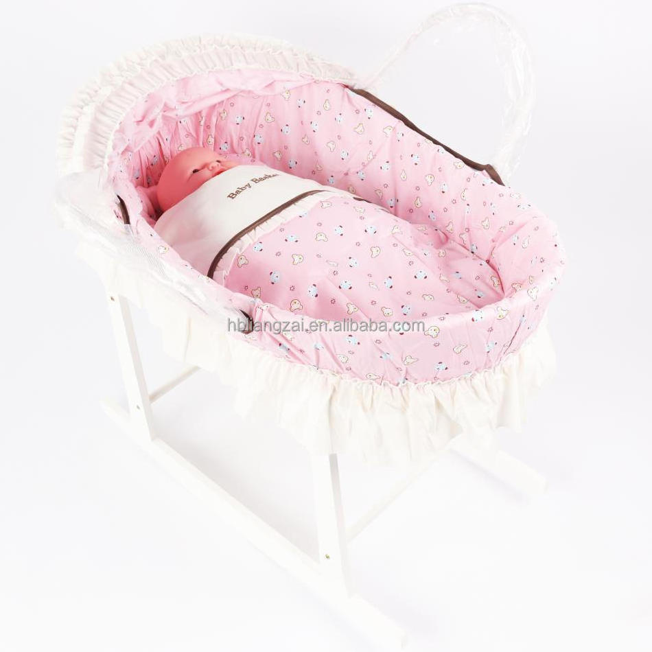 Rattan Baby Basket Safe and Eco Friendly Baby Clothing Storage Moses Crib Two Handle Wicker Rattan Baby Changing Basket