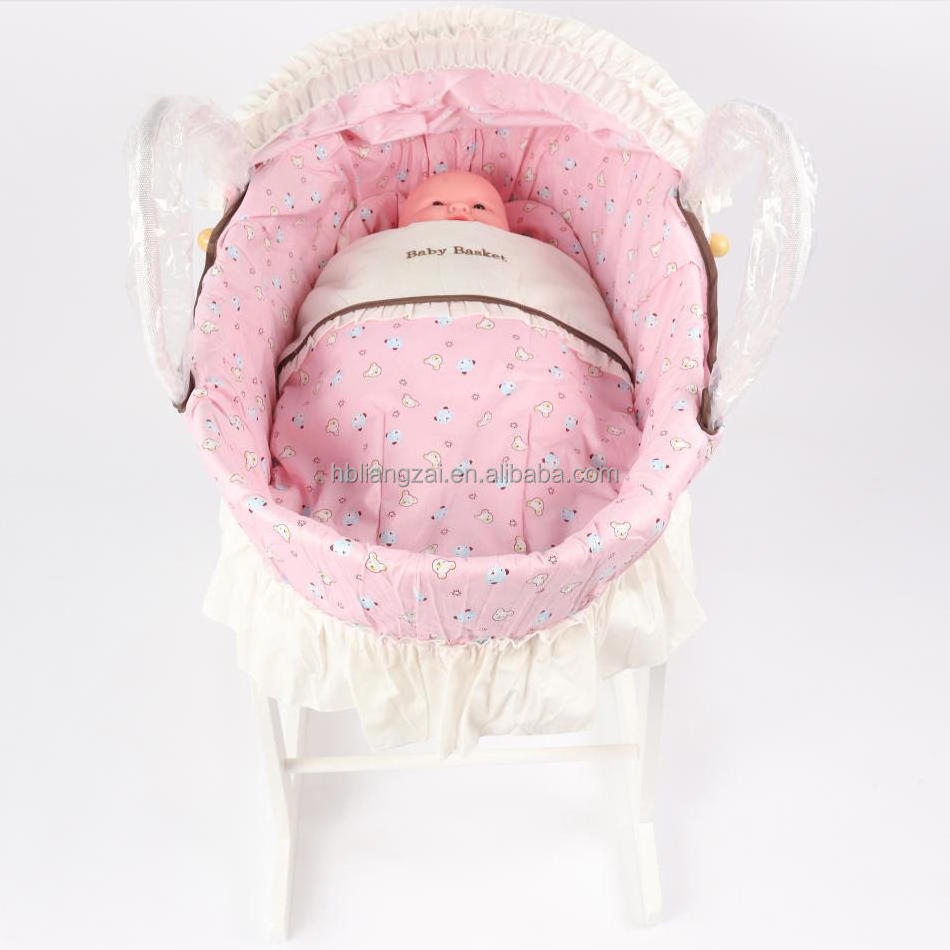 Rattan Baby Basket Safe and Eco Friendly Baby Clothing Storage Moses Crib Two Handle Wicker Rattan Baby Changing Basket