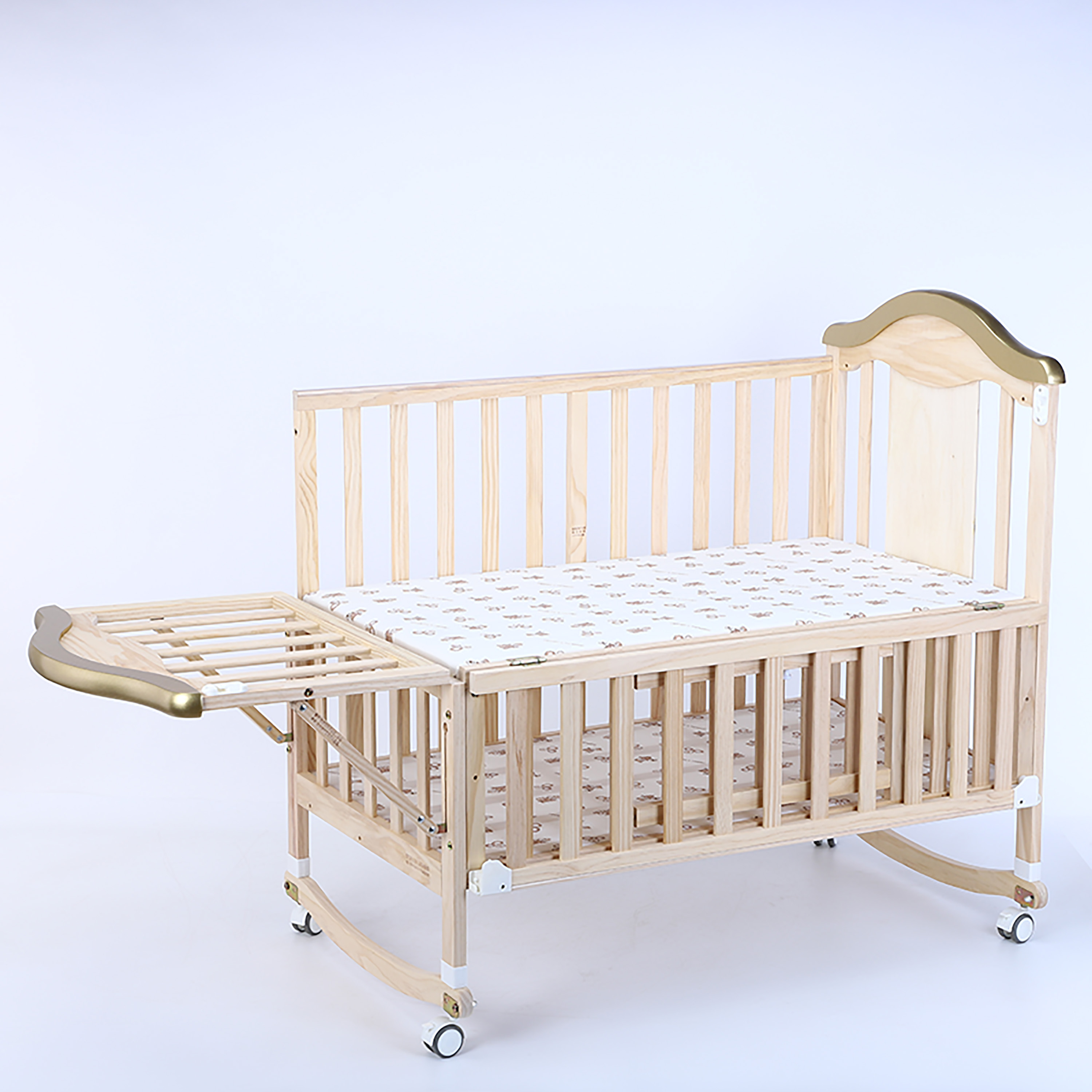 Hot Seller Fast Dispatch Attached Adult Bed Solid Wood Kids' Cribs Solid Wood Convertible Cribs For