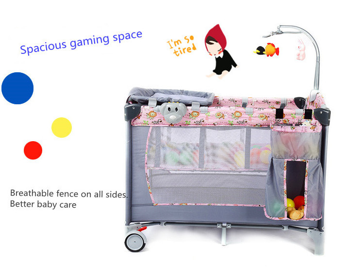 Baby multifunctional play bed, playpen, foldable crib, travel bed