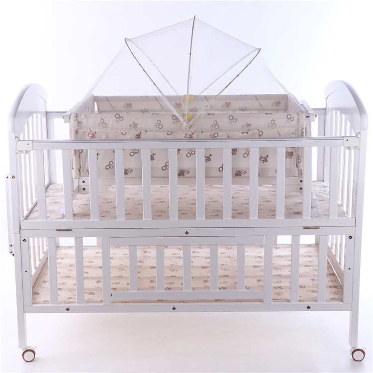 High quality rocking newborn crib baby wooden bed crib white paint crib