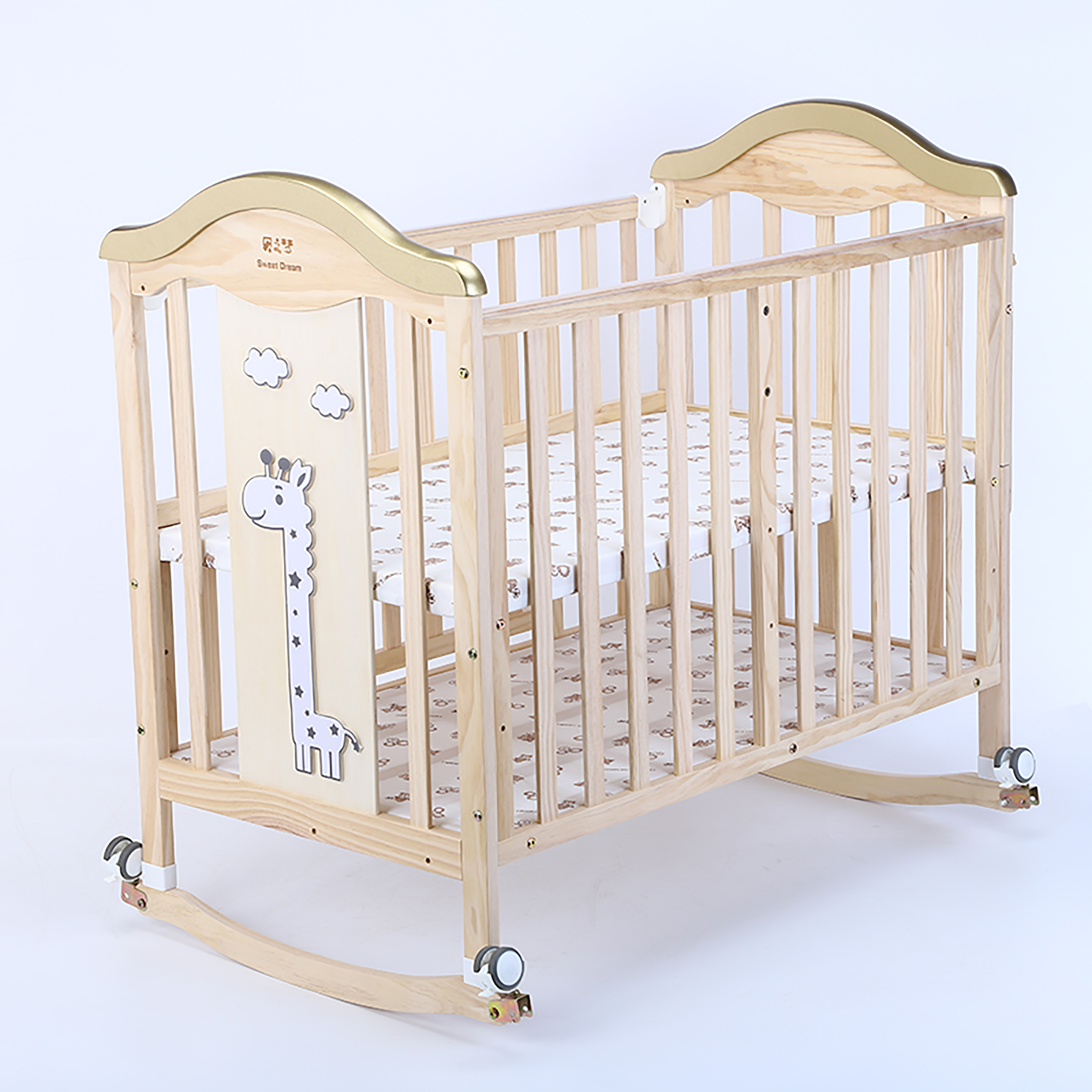 Hot Seller Fast Dispatch Attached Adult Bed Solid Wood Kids' Cribs Solid Wood Convertible Cribs For