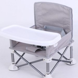 kid beach chair camping child feeding sofa seat chair outdoor foldable portable baby dining chair with plate safety harness