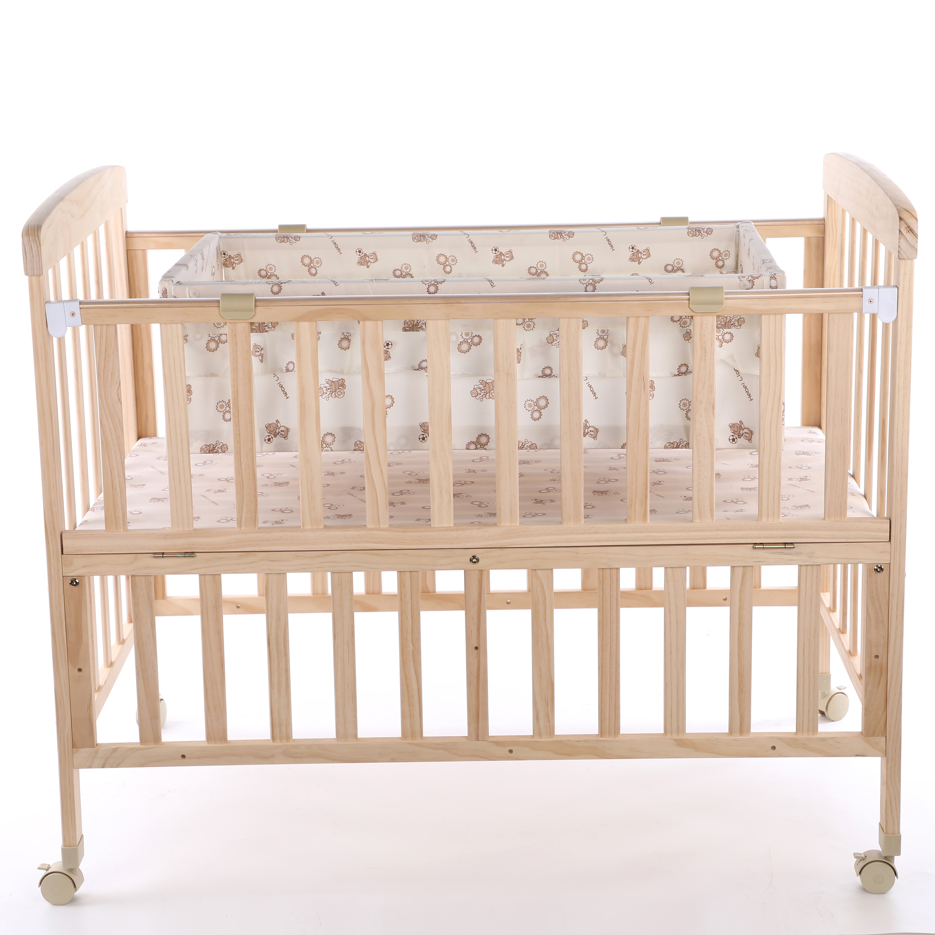 2023 new multifunctional wooden crib New Zealand pine solid wood crib