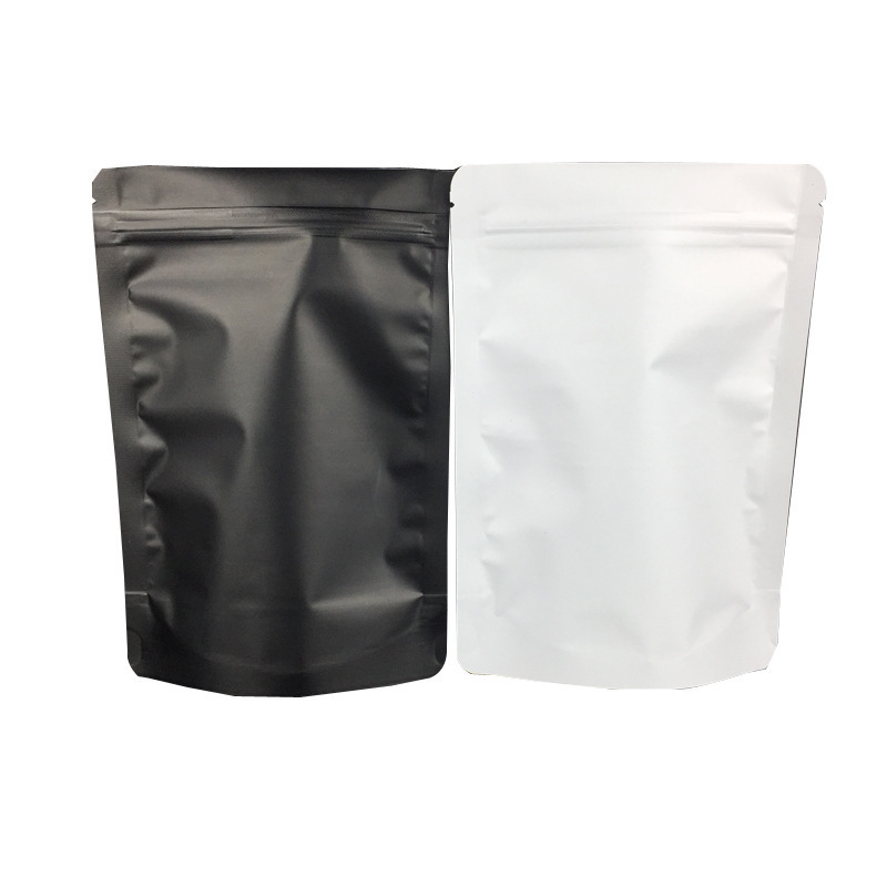 Matte black white stand up pouch with Resealable zip lock doypack for cannaburst gummies food mylar bags