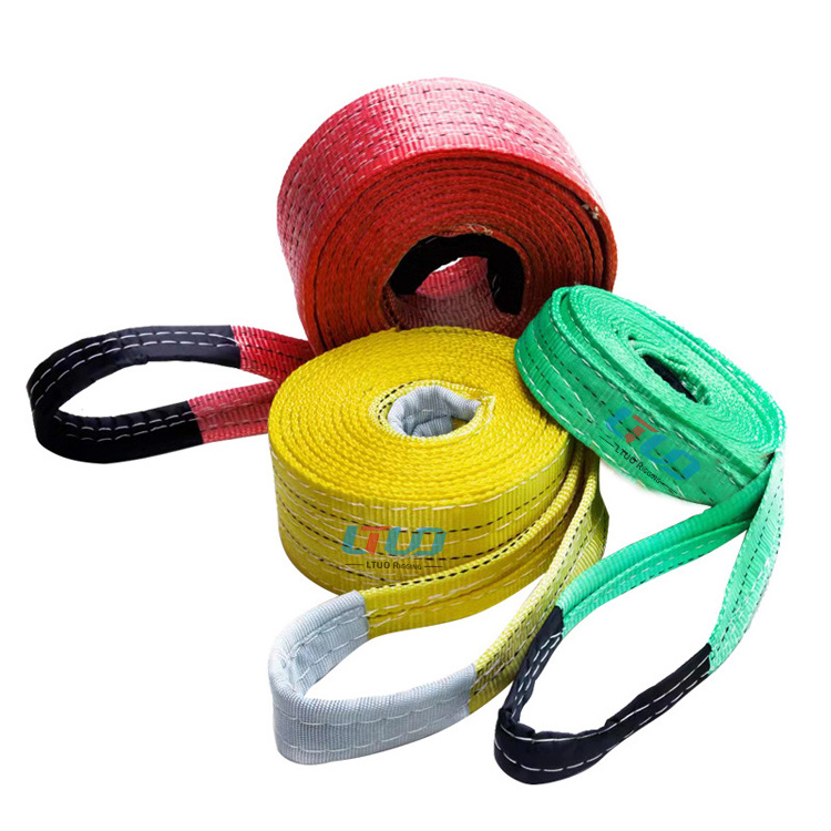 Easy Loading And Unloading 5 Ton Red Polyester Hoist Straps For carrying goods 25ton fiber crane lifting sling belt