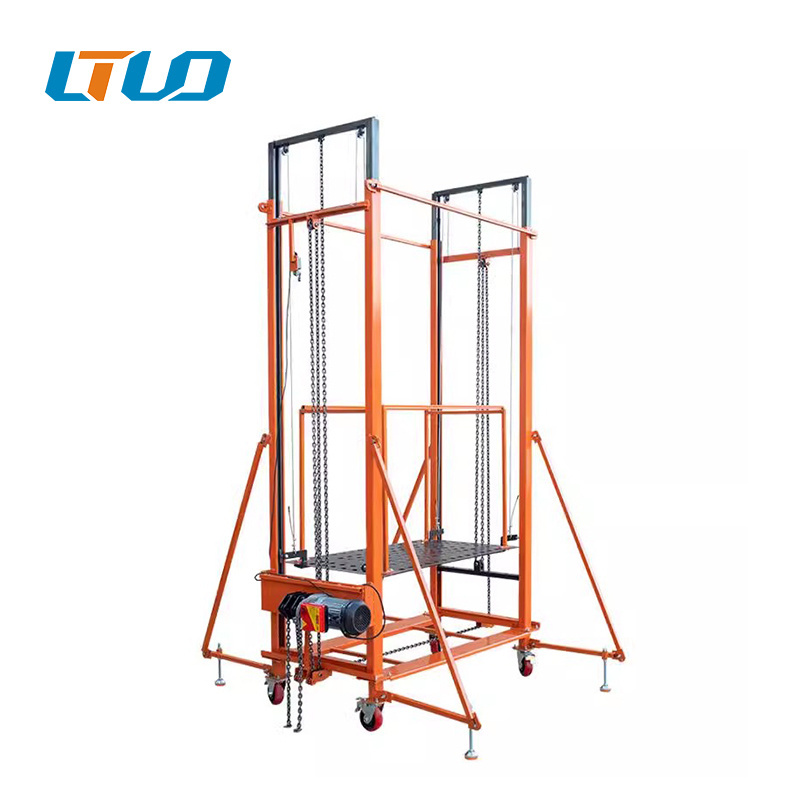 5M 6M Portable Foldable Electric Lifting Scaffold 500KG Mobile Lift Tables Work Platforms Steel Scaffolding