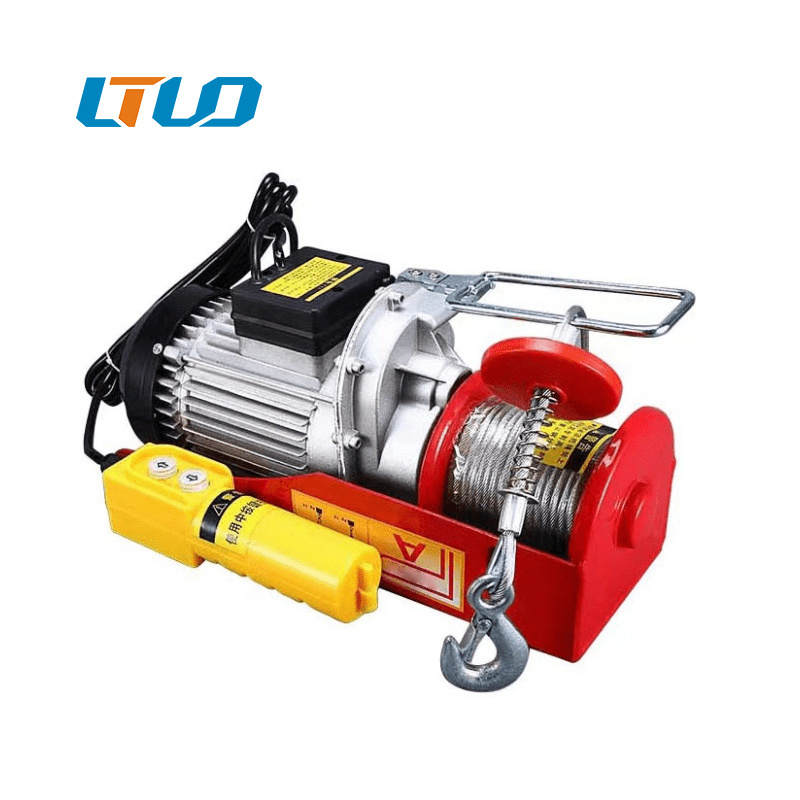 Small lift crane wire rope electric motor pulling hoist pa waerhouse cargo hoist