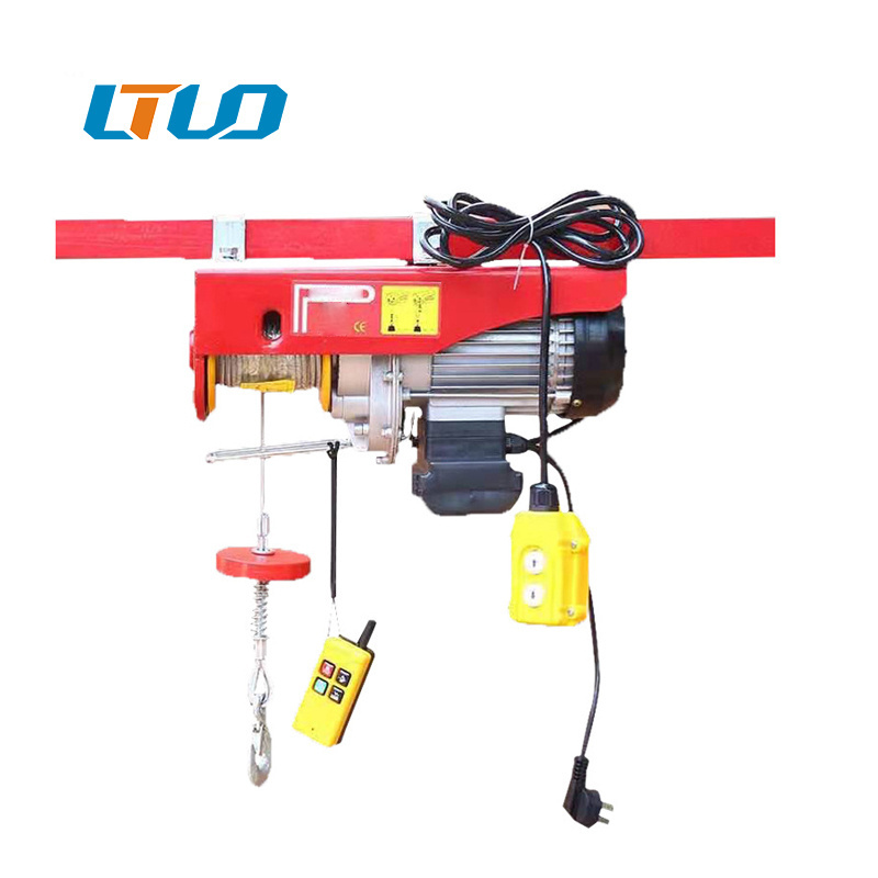 Small lift crane wire rope electric motor pulling hoist pa waerhouse cargo hoist