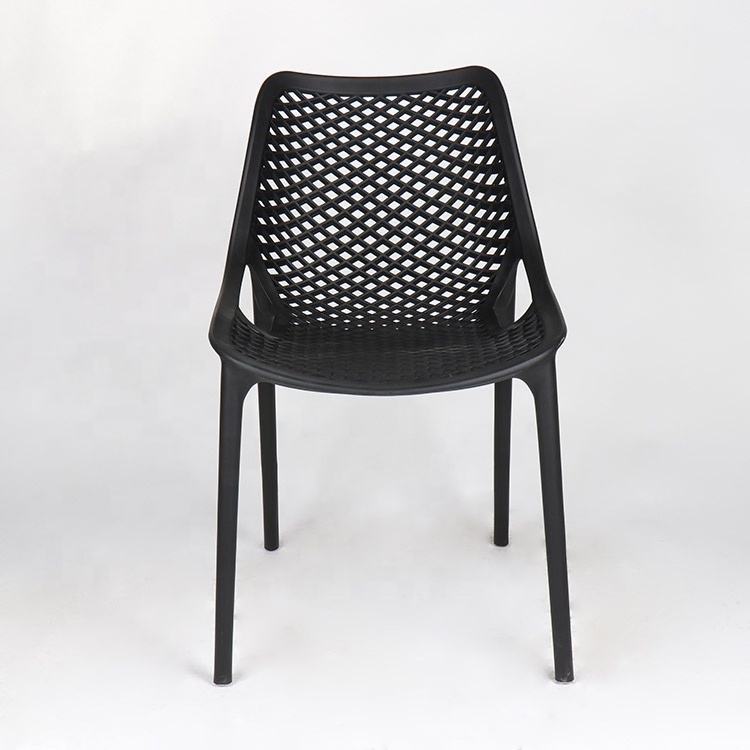 Factory Wholesale Modern Black Outdoor unbreakable stackable PP Plastic Dining Chairs for Home Restaurant