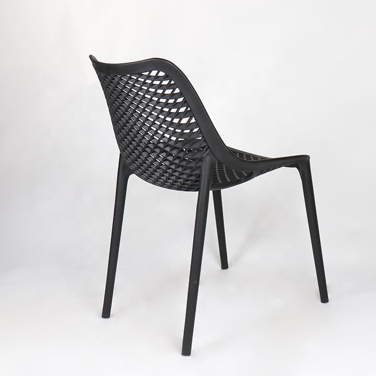 Factory Wholesale Modern Black Outdoor unbreakable stackable PP Plastic Dining Chairs for Home Restaurant