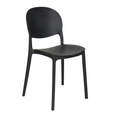 Factory wholesale Morden Black Armless Backrest PP Dining Room Chairs stackable plastic chair for events